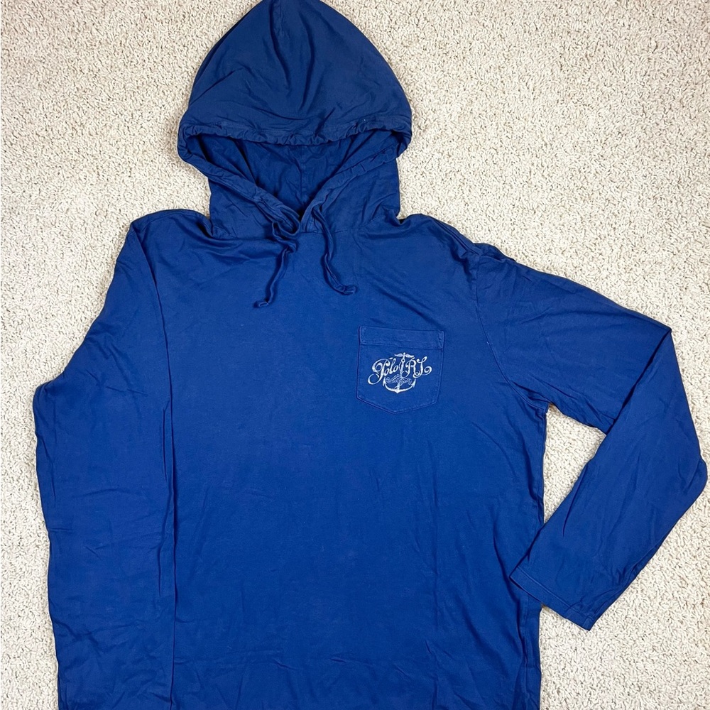 XL blue Custom Men’s Slim Fit hooded pullover